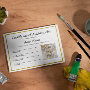Convite Certificado de Autenticidade para Arte com Foto