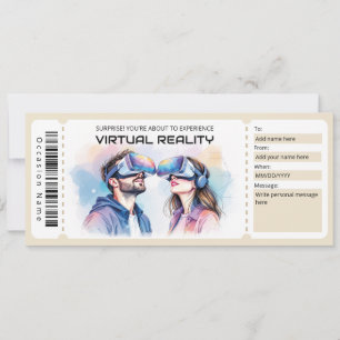 Convite Certificado de Bilhete de Experiência de RV