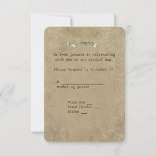 Convite Certificado de Casamento Antigo RSVP