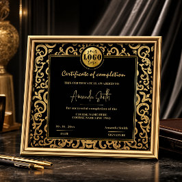 Convite Certificado de Conclusão de Quadro de Ouro de Luxo