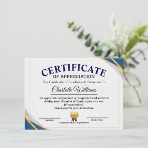Convite Certificado de Conquista e Apreciação