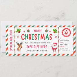 Convite Certificado de Cupom de Natal Rudolph Santa