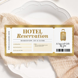 Convite Certificado de Estadia de Estadia em Hotel Gold