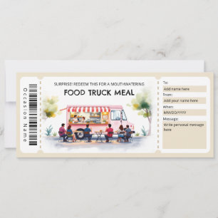 Convite Certificado de Ingresso para Food Truck