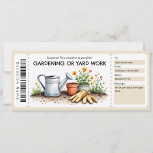 Convite Certificado de Jardinagem e Trabalho de Jardim