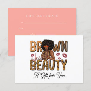 Convite Certificado de Presente Chic Brown Beauty