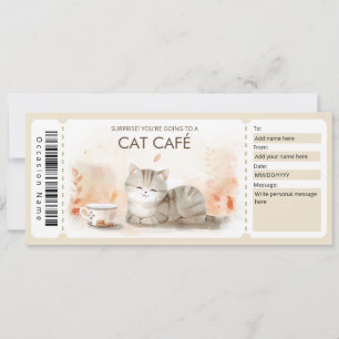 Convite Certificado de Presente de Café Cat para um amante