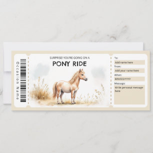 Convite Certificado de Presente de Cavalgada de Pônei