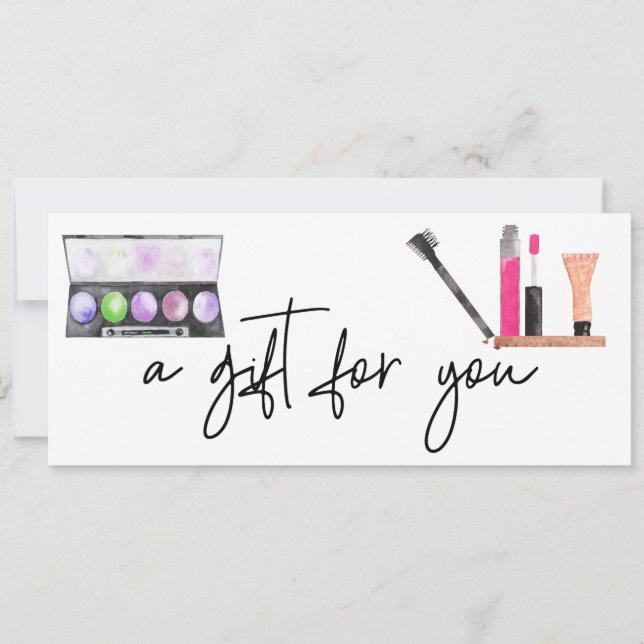 Convite Certificado de Presente de Cosméticos Aquarela Maq (Frente)