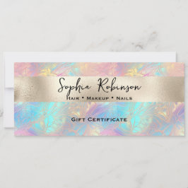 Convite Certificado de Presente de Folha Elegante Iridesce