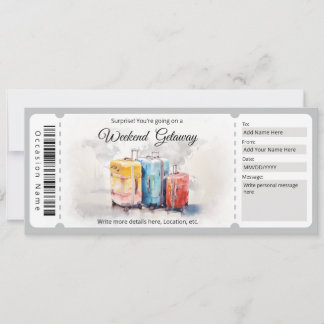 Convite Certificado de Presente de Getaway de Fim de Seman