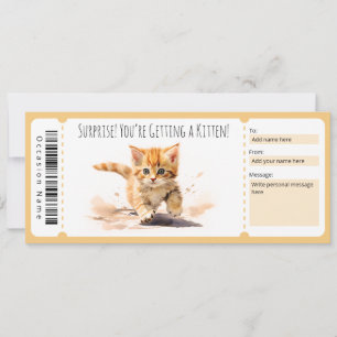 Convite Certificado de Presente de Kitten Editável para am