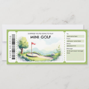 Convite Certificado de Presente de Mini Golfe