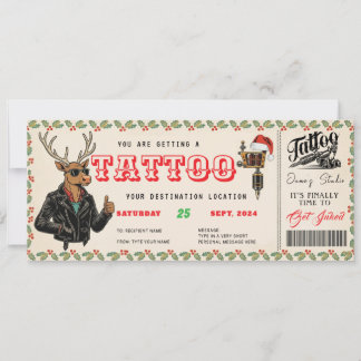 Convite Certificado de Presente de Natal de Tatuagem