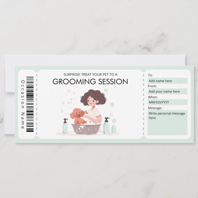 Convite Certificado de Presente de Pet para Manutenção par (Frente)