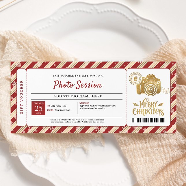 Convite Certificado de Presente de Sessão de Fotos de Nata (Criador carregado)