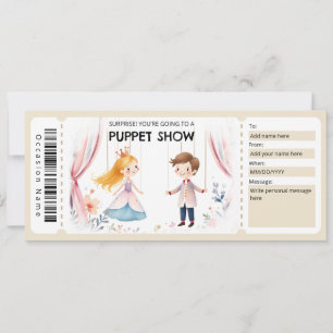 Convite Certificado de Presente de Show de Marionetes