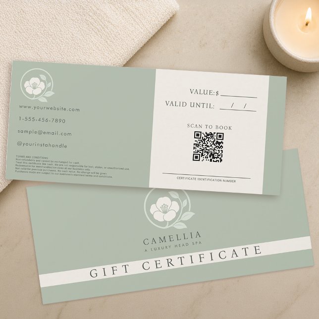 Convite Certificado de Presente de Spa de Cabeça Profissio (Criador carregado)