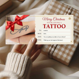 Convite Certificado de Presente de Tatuagem Carta de Surpr