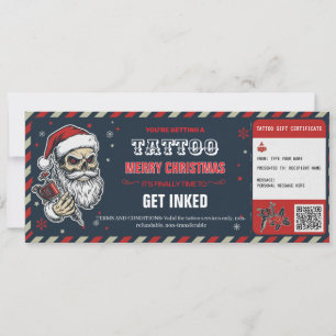 Convite Certificado de Presente de Tatuagem de Natal Cartã