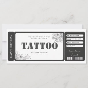Convite Certificado de Presente de Tatuagem Personalizada