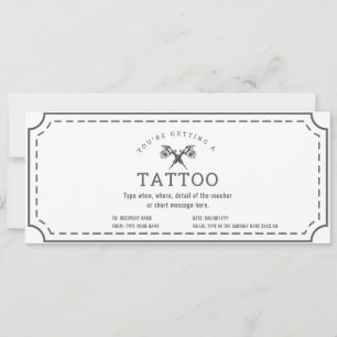 Convite Certificado de Presente de Tatuagem Personalizada 