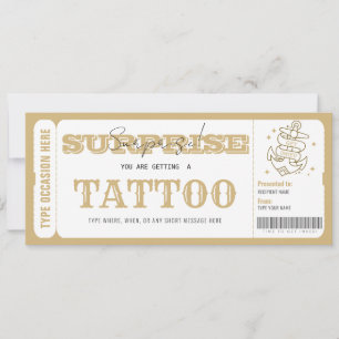 Convite Certificado de presente de tatuagem surpresa perso