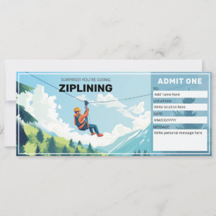 Convite Certificado de Presente de Ziplining, Bilhete Zipl