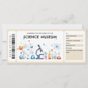 Convite Certificado de Presente do Museu de Ciências