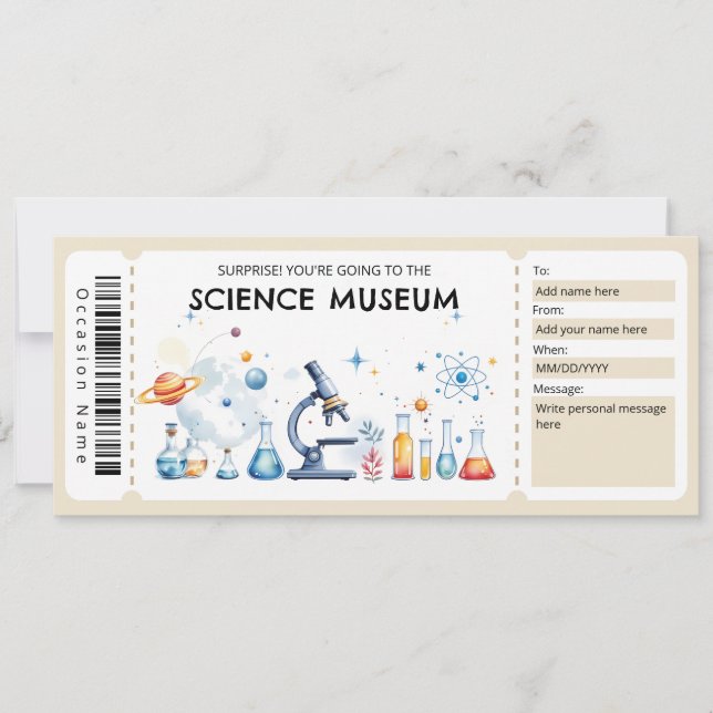 Convite Certificado de Presente do Museu de Ciências (Frente)