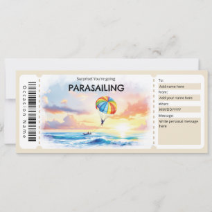Convite Certificado de Presente para Parapente Aquático