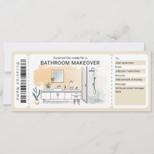 Convite Certificado de Presente para Remodelação de Banhei