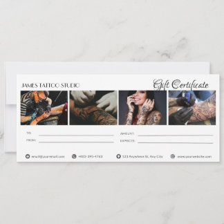 Convite Certificado de Presente Personalizado para Estúdio