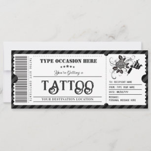 Convite Certificado de Presente Personalizável para Tatuag