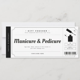 Convite Certificado de Voucher de Presente de Manicure Ped