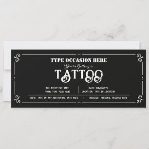 Convite CERTIFICADO DE Voucher de Presente de Tatuagem Pes