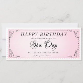 Convite Certificado De Voucher Rosa De Massagem De Dia De 
