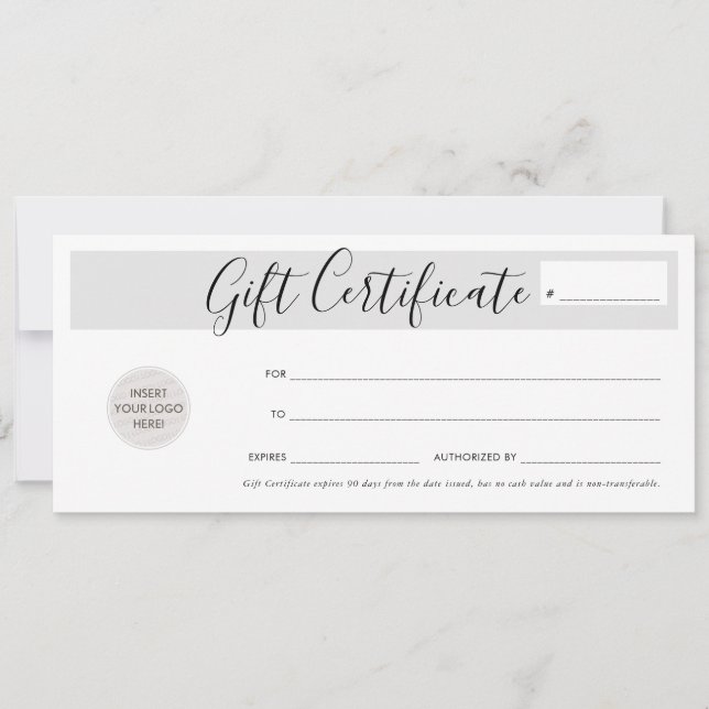 Convite CERTIFICADO GIFT comprovante de negócios chic eleg (Frente)