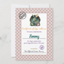 Convite Certificado Personalizado de Ovos de Páscoa para C
