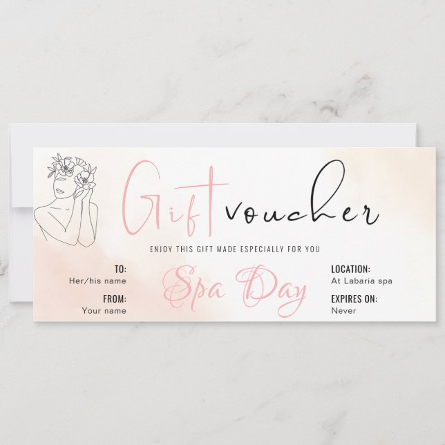 Convite Certificados De Oferta De Voucher De Dia Spa Perso (Frente)