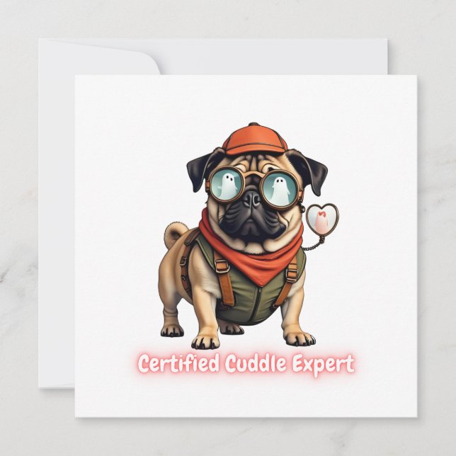 Convite Certified Cuddle Expert Invitation Postcard (Frente)