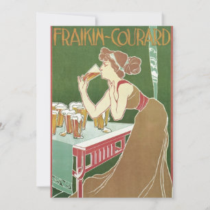 Convite Cerveja Brasserie Fraikin-Courard Art Nouveau Vint