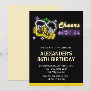Convite Cerveja Cheers Drinks Loja de Giz Preto 86º aniver