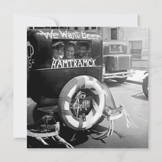 Convite Cerveja De Proibição Vintage, Queremos Cerveja, Hi (Frente)