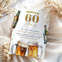 Cerveja Dourada Elegante Parabéns ao Aniversário d