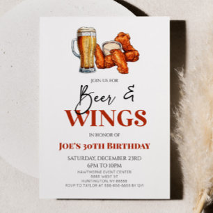 Convite Cerveja e Asas Frango Asas Festa de Aniversário