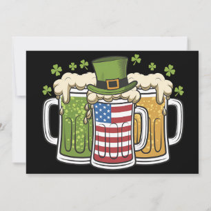 Convite Cerveja Irlandesa Irlanda EUA Bandeira Americana D
