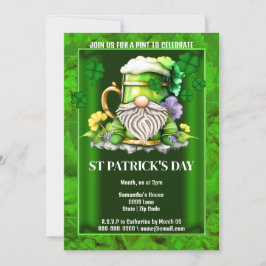 Convite cerveja irlandesa leprechaun gnome Irlanda shamroc