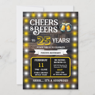 Convite Cervejaria Surpresa Aplausos e Cervejas por 25 Ano