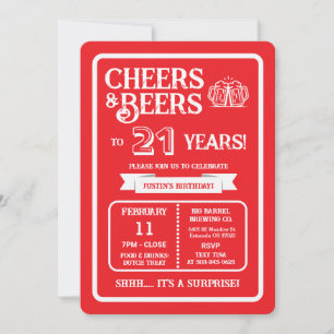 Convite Cervejaria Surpresa Brinda 21 Anos com Cheers e Ce